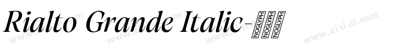 Rialto Grande Italic字体转换